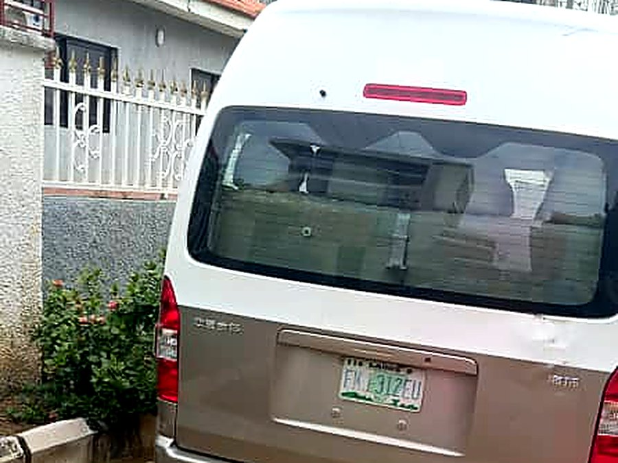 Rear view of a Toyota Hiace crew van